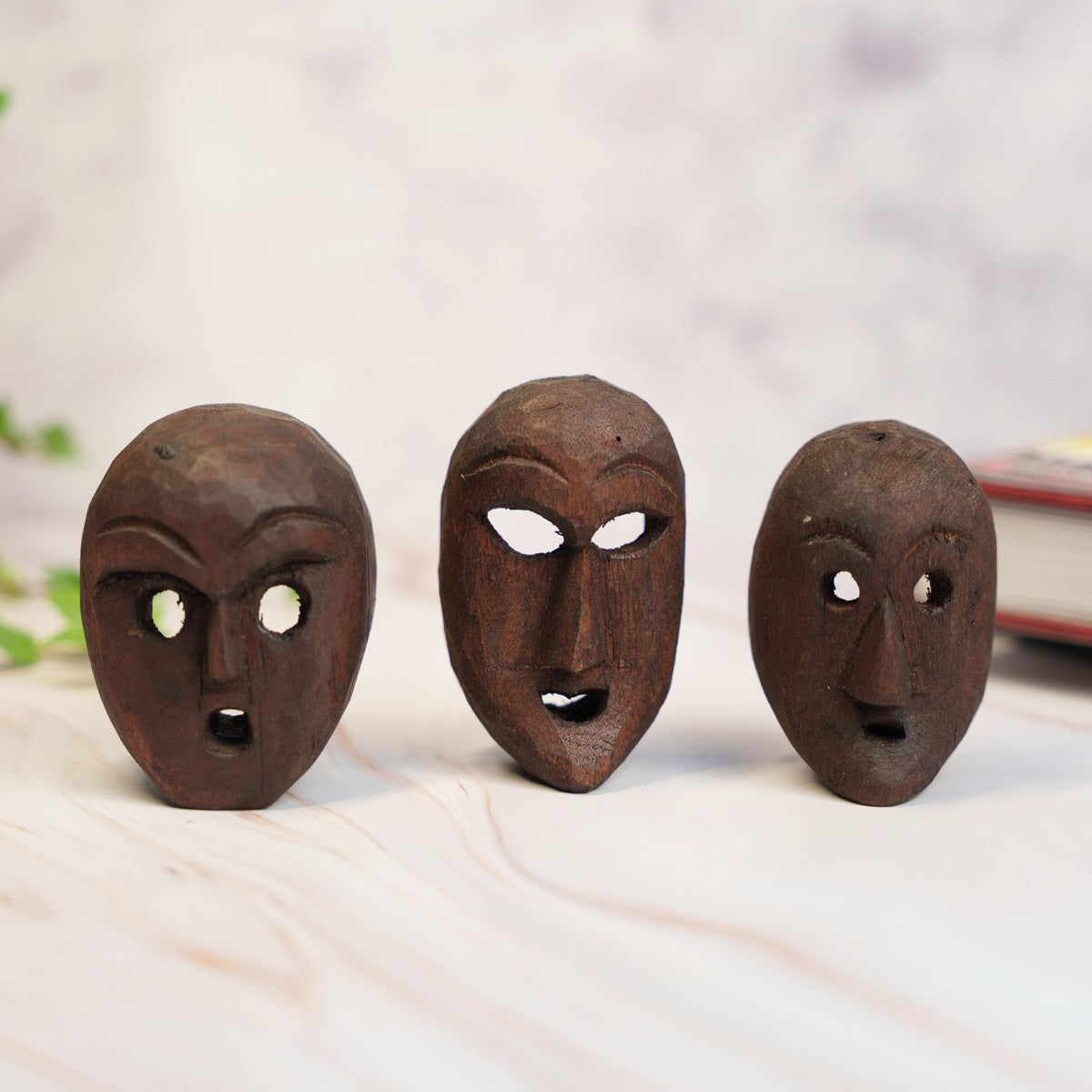 Wooden Small Mask (Black)