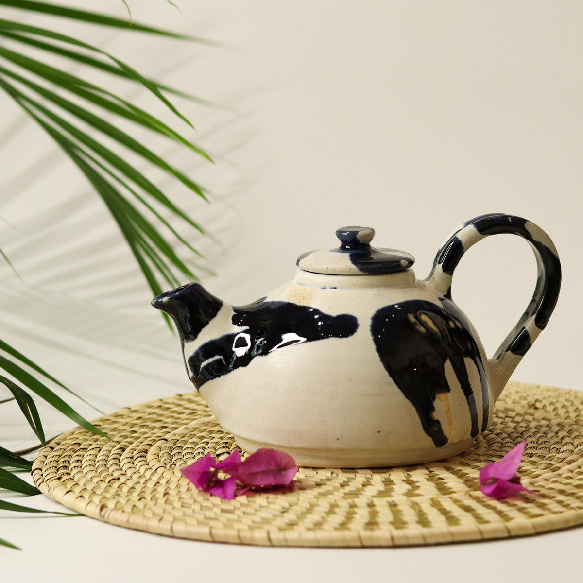 Double Teapot with 2 Cups (White)