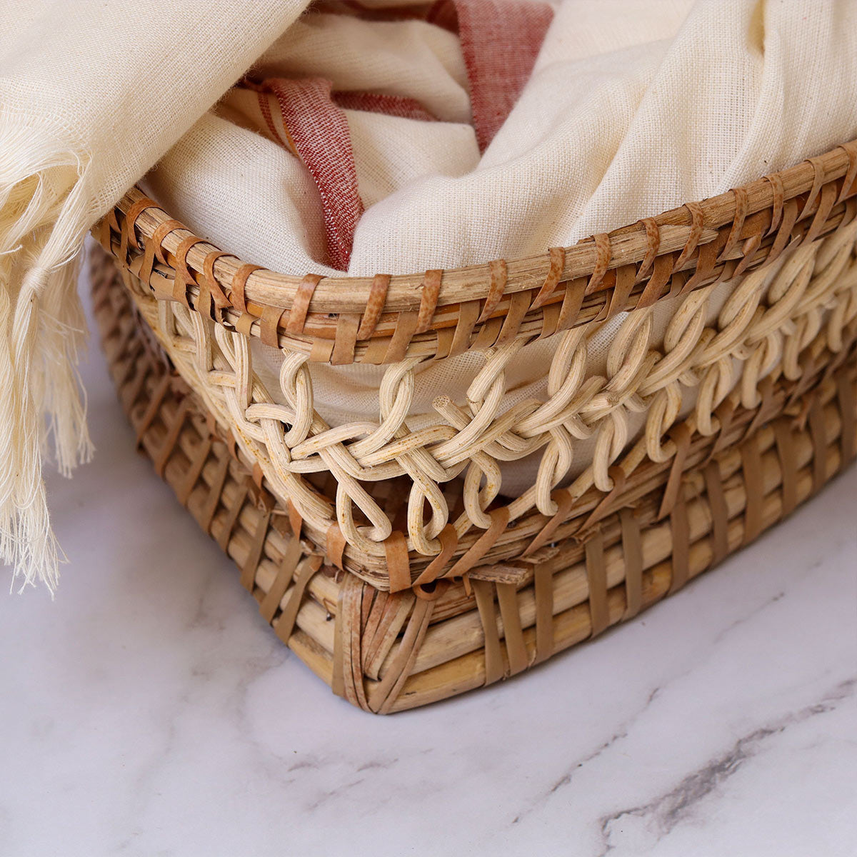 Cane Woven Triangular Basket