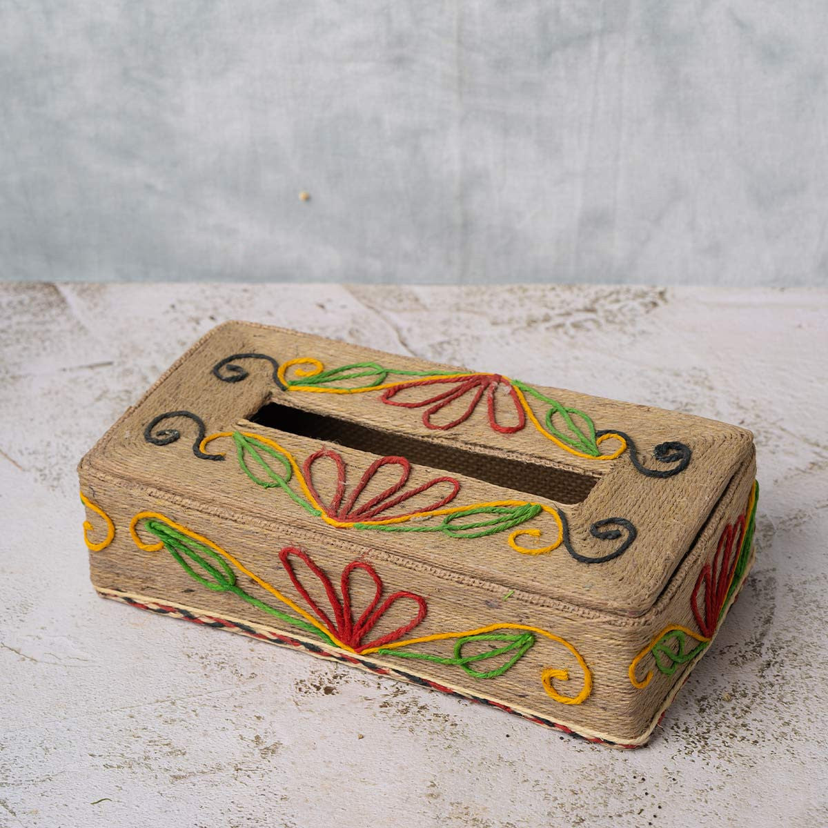Handcrafted Jute Tissue box