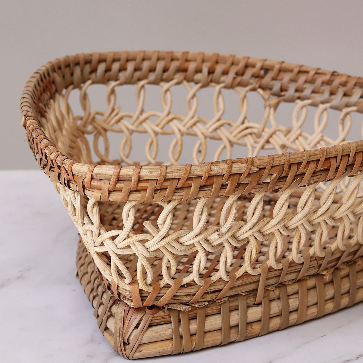 Cane Woven Triangular Basket