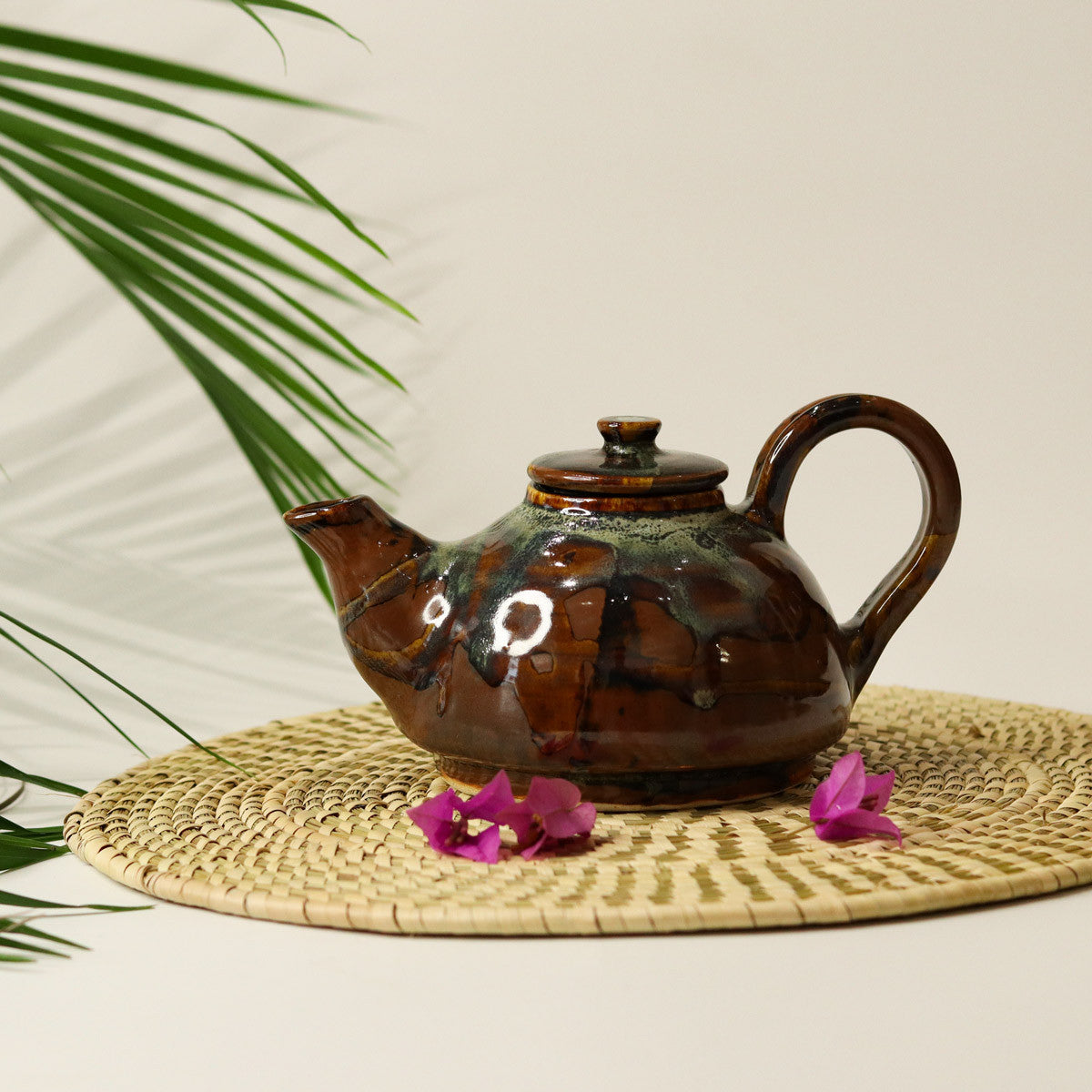 Double Teapot with 2 Cups (Brown)