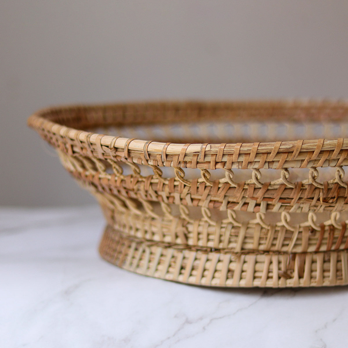 Cane Woven Big Round Basket