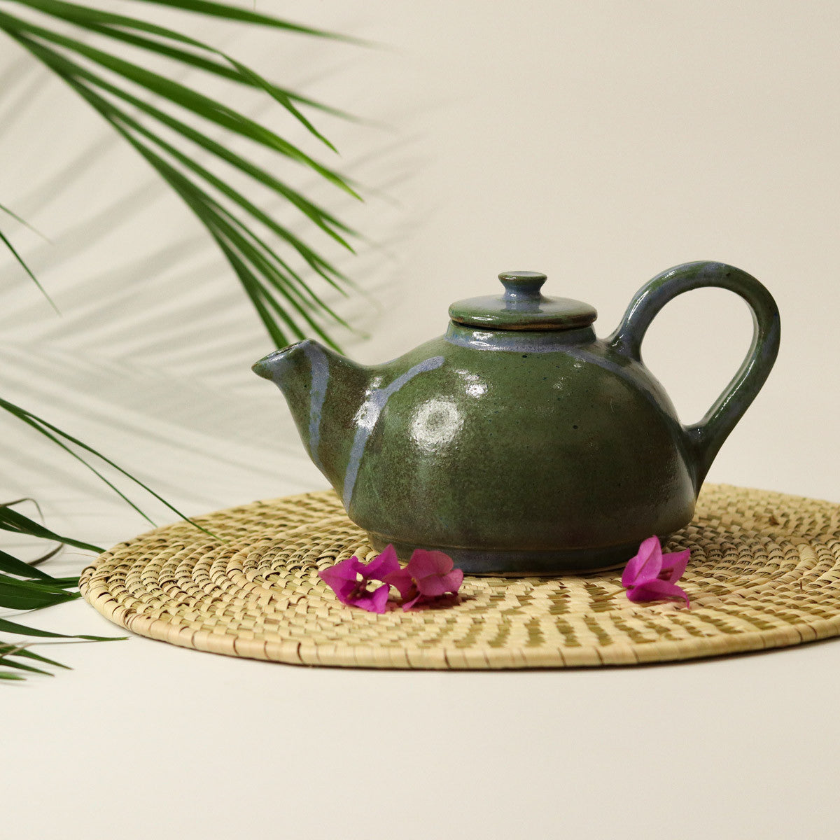 Double Teapot with 2 Cups (Green)