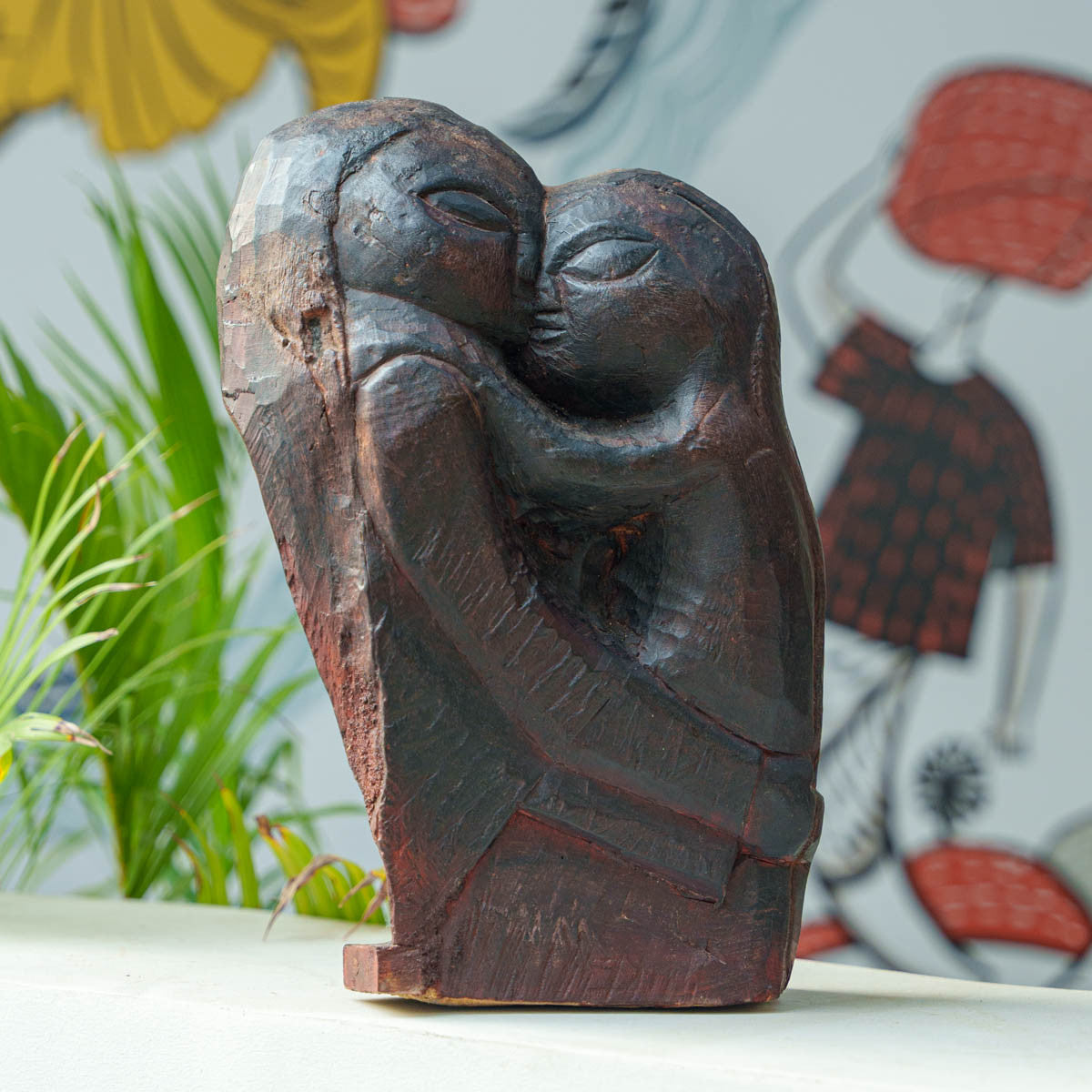 Wooden Seated Couple