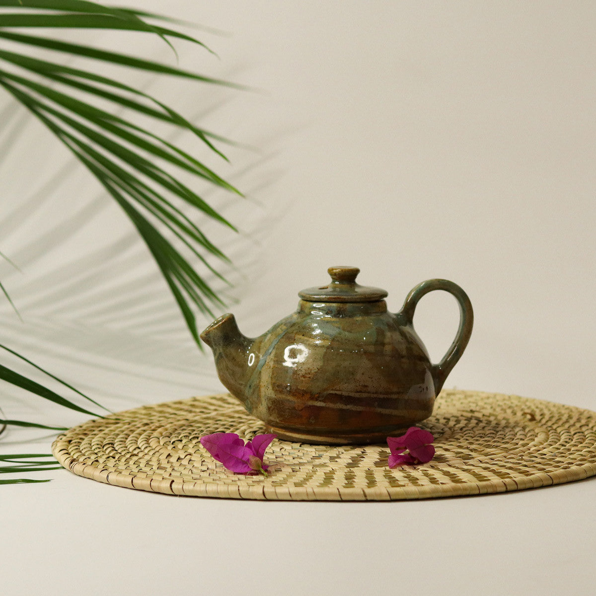 Single Teapot with Cup (Moss Green)