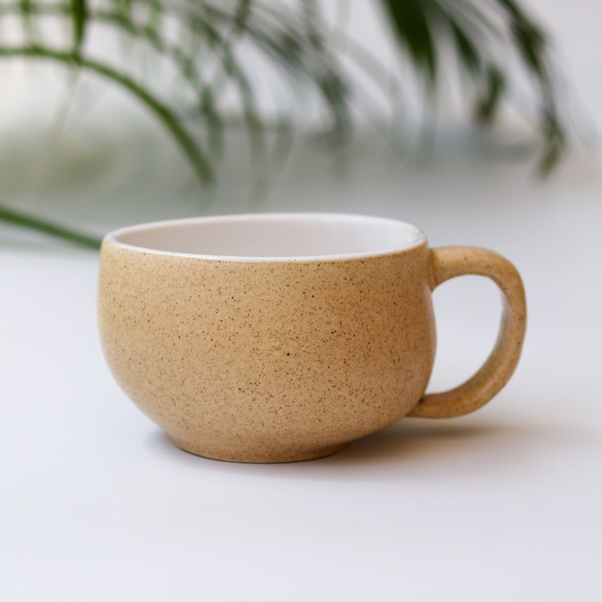 Ceramic Teapot and Cups Set (Beige Matte)