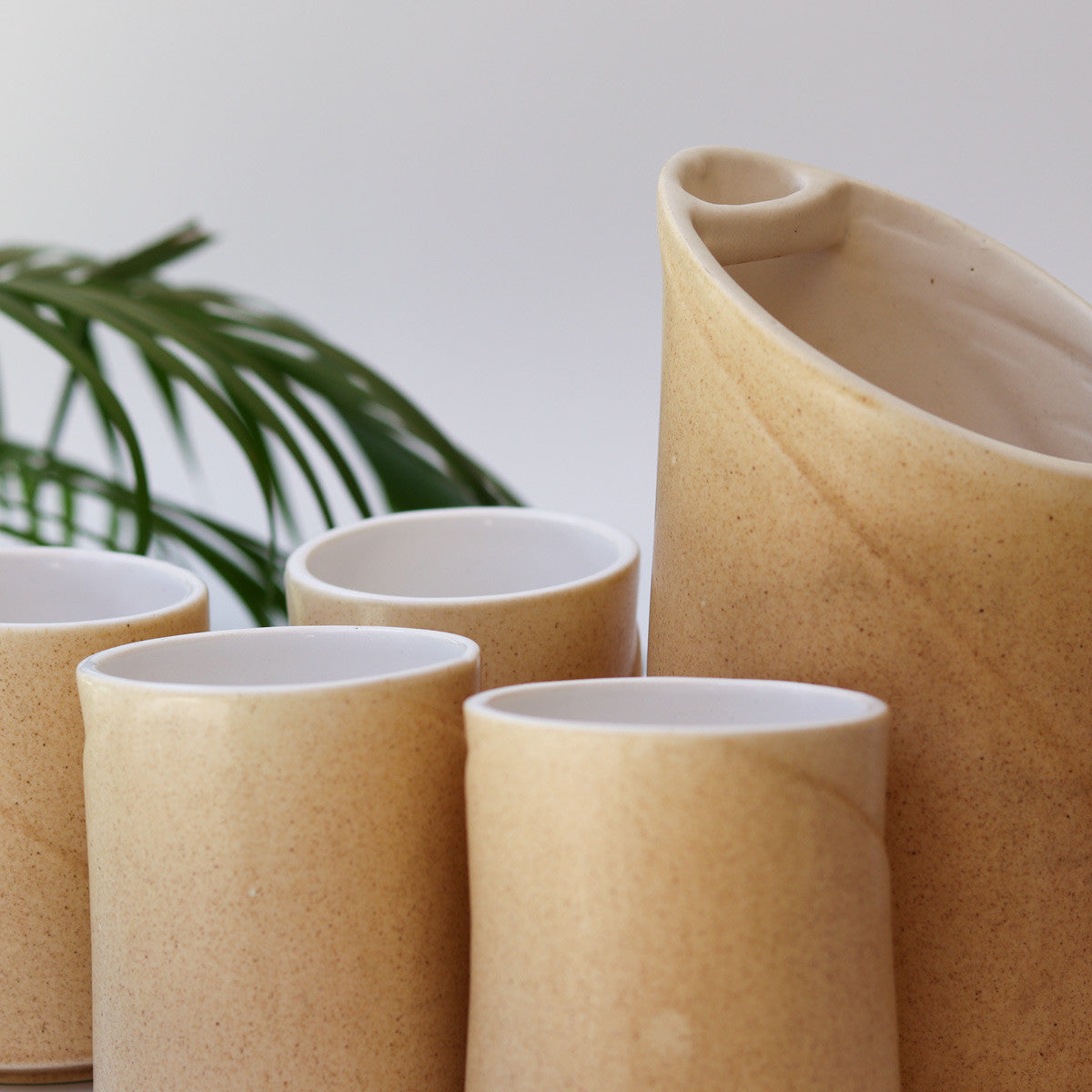 Ceramic Jug and Cup Set (Beige)