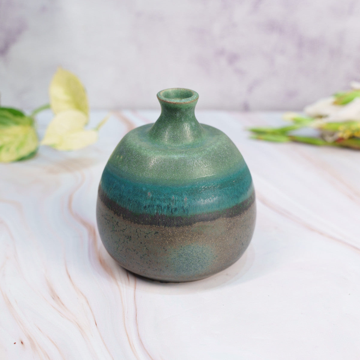 Green and Ash Vase