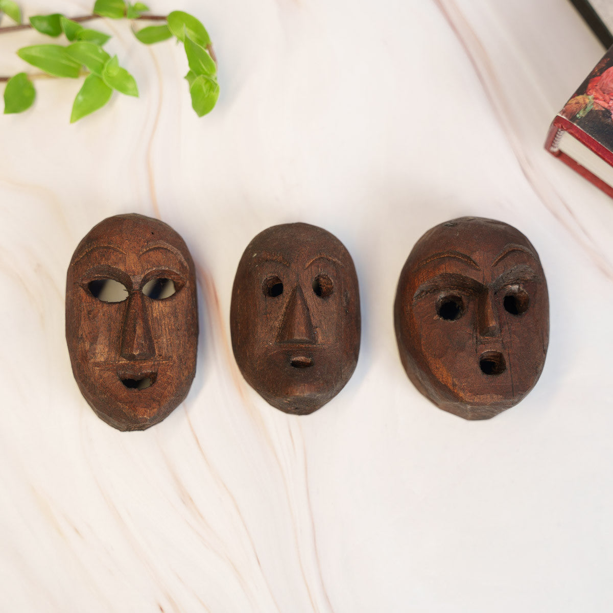 Wooden Small Mask (Black)