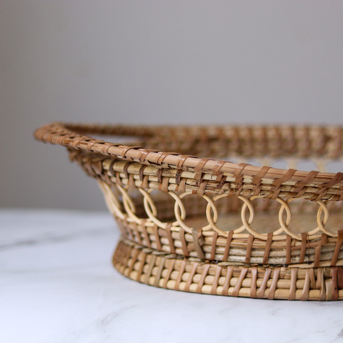 Cane Woven Oval Basket