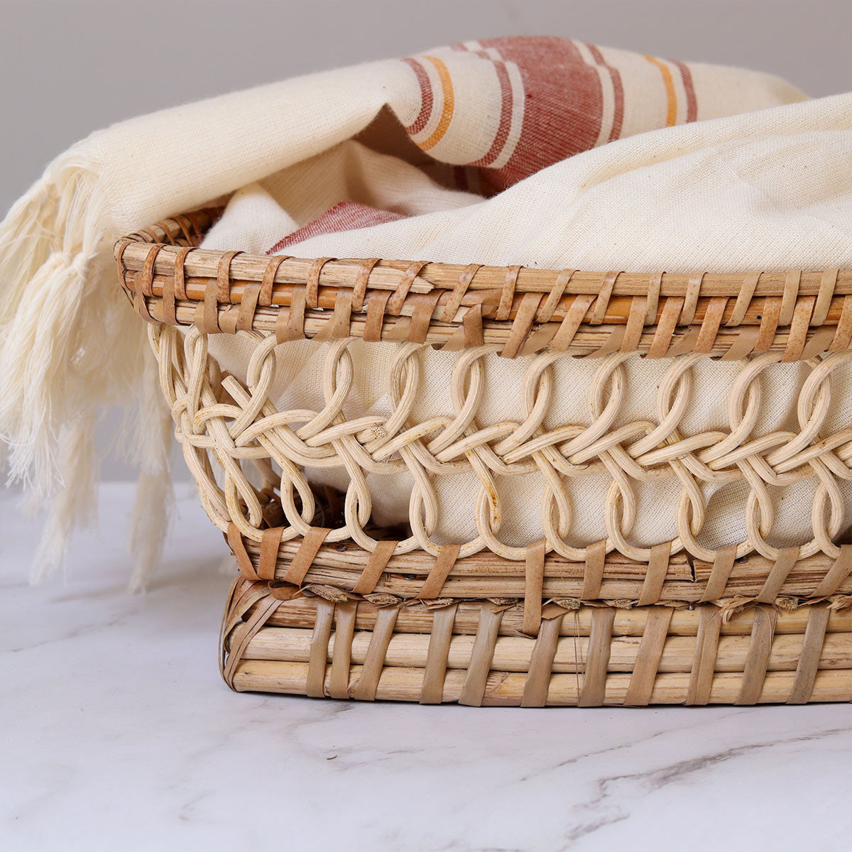 Cane Woven Triangular Basket