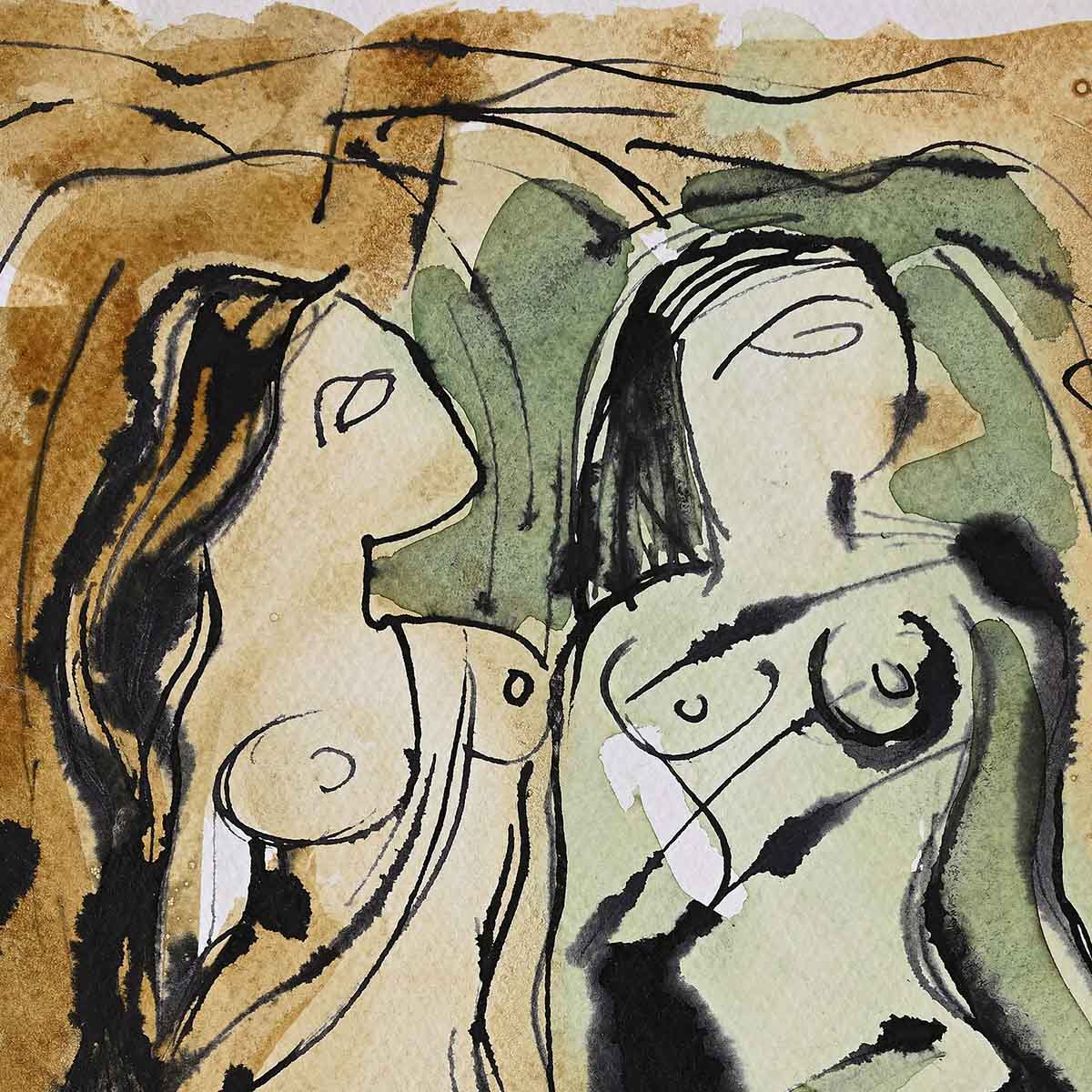 Untitled 4 by Alakananda Sengupta, organic colour painting – view 2