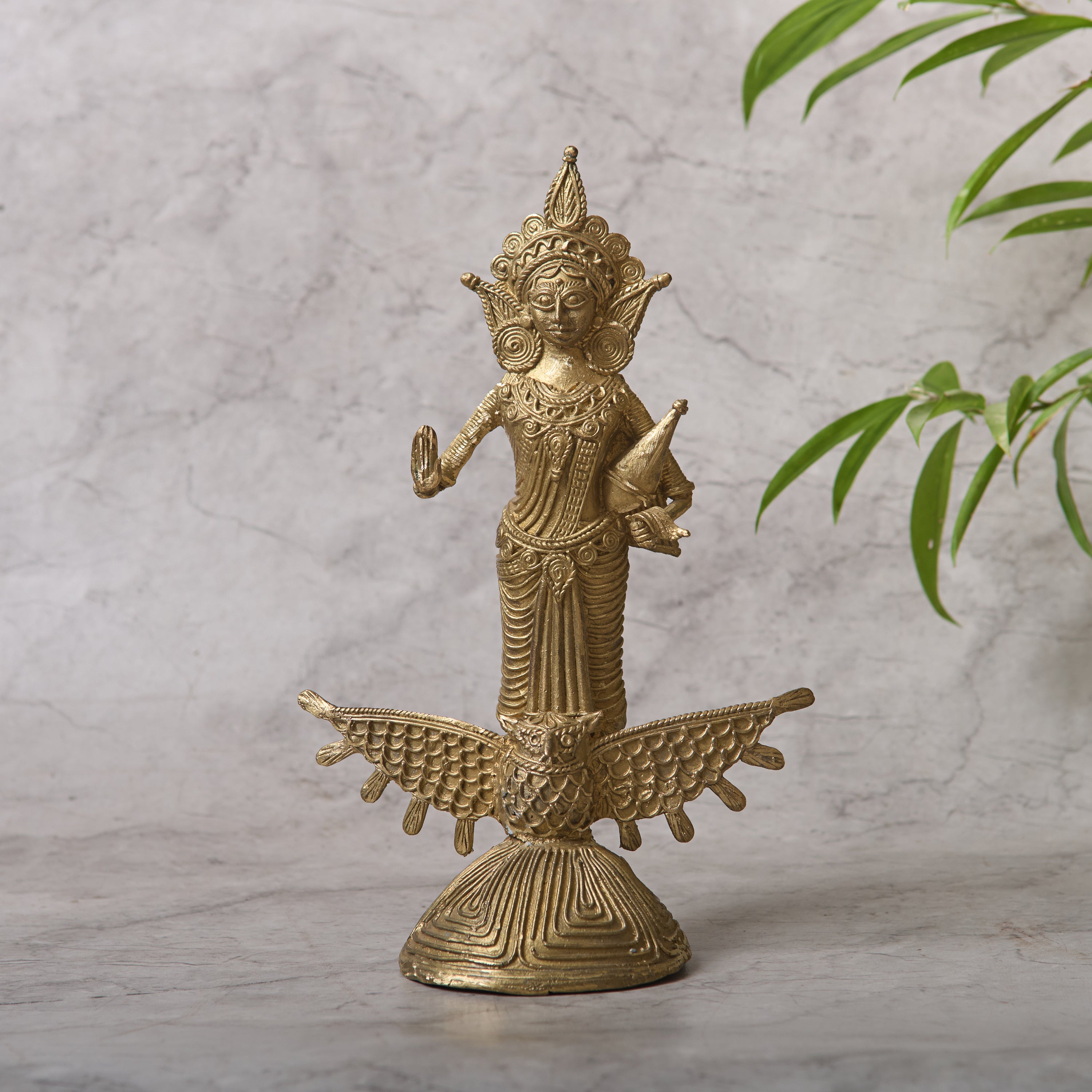 Dokra Goddess Lakshmi (9")