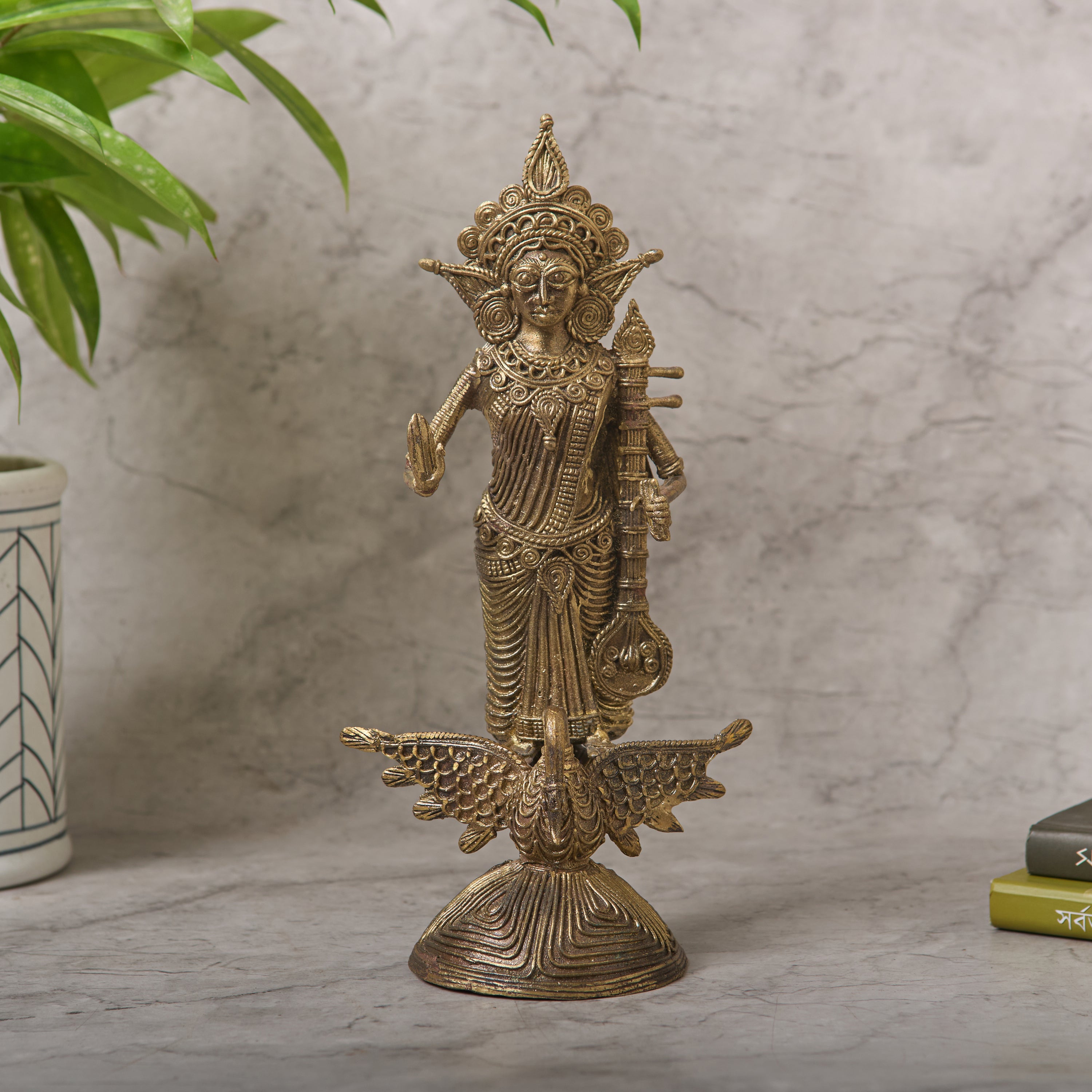 Dokra Goddess Saraswati (7")