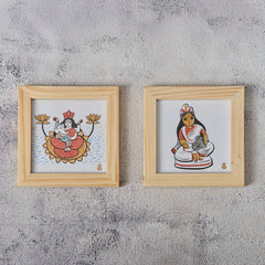 Wooden Framed Coasters- Ganesh Janani (Set of 2)