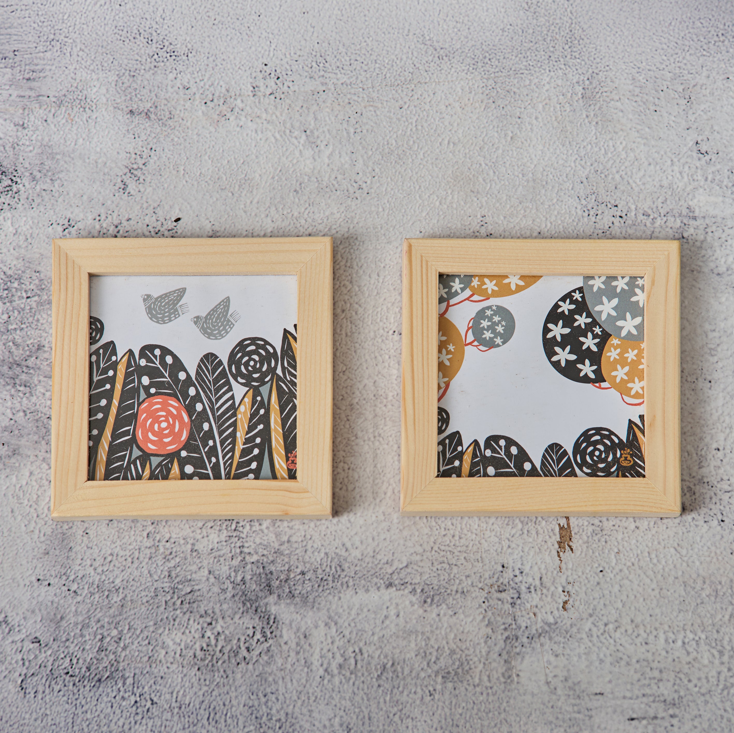 Wooden Framed Coasters- Jungle (Set of 2)