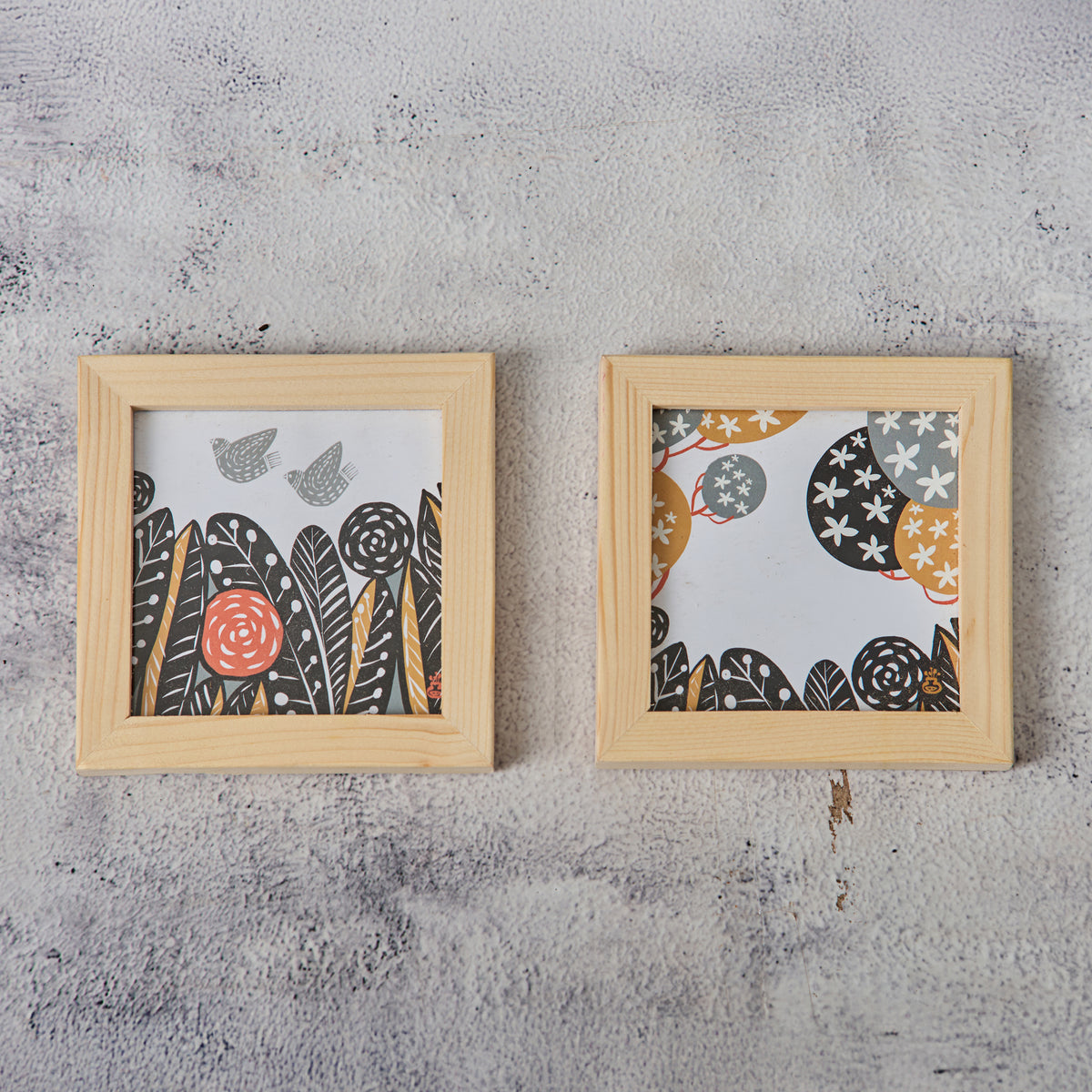 Wooden Framed Coasters- Jungle (Set of 2)