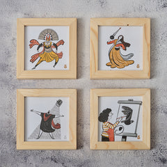 Wooden Framed Coasters- Cultural (Set of 4)