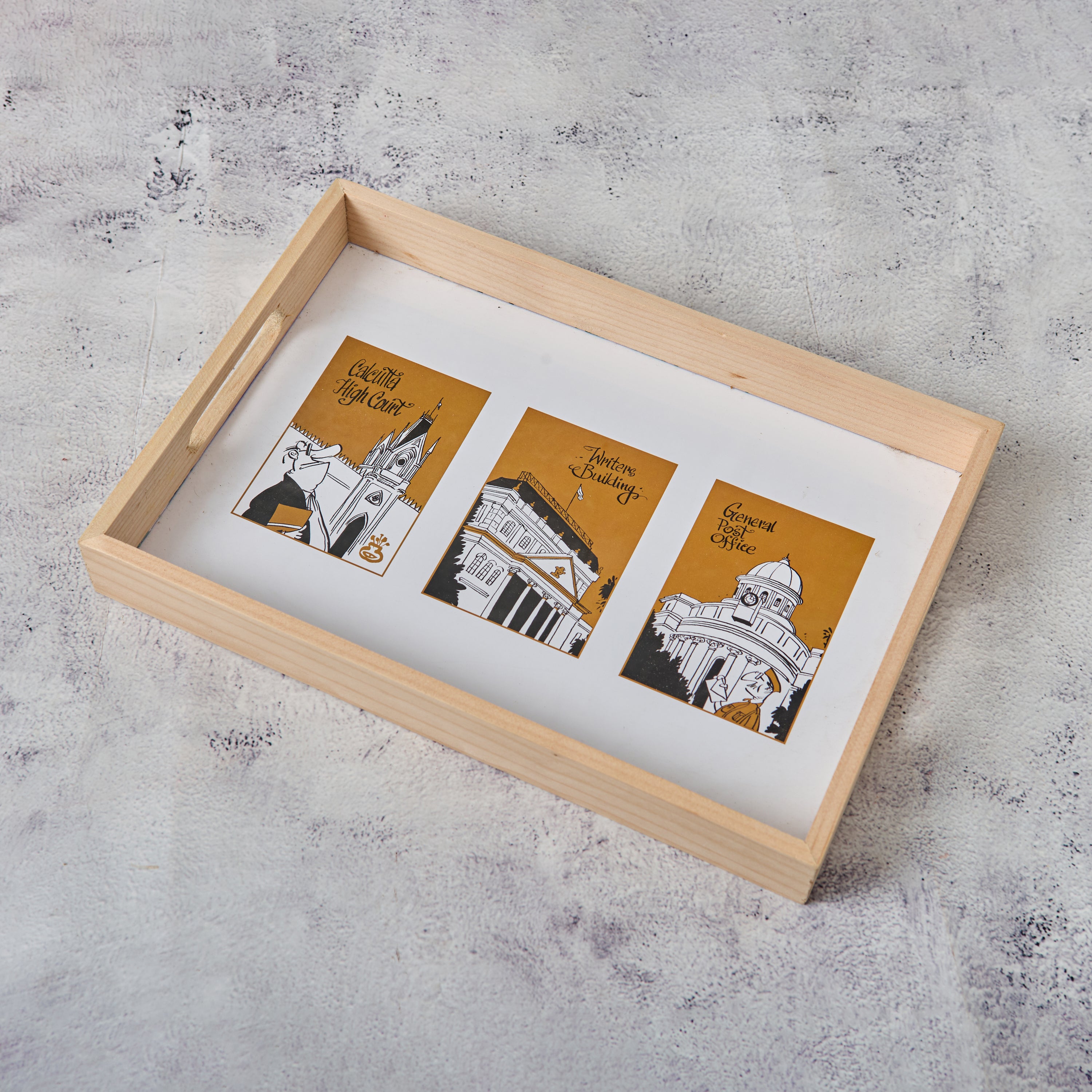 Wooden Printed Tray- Kolkata Monuments