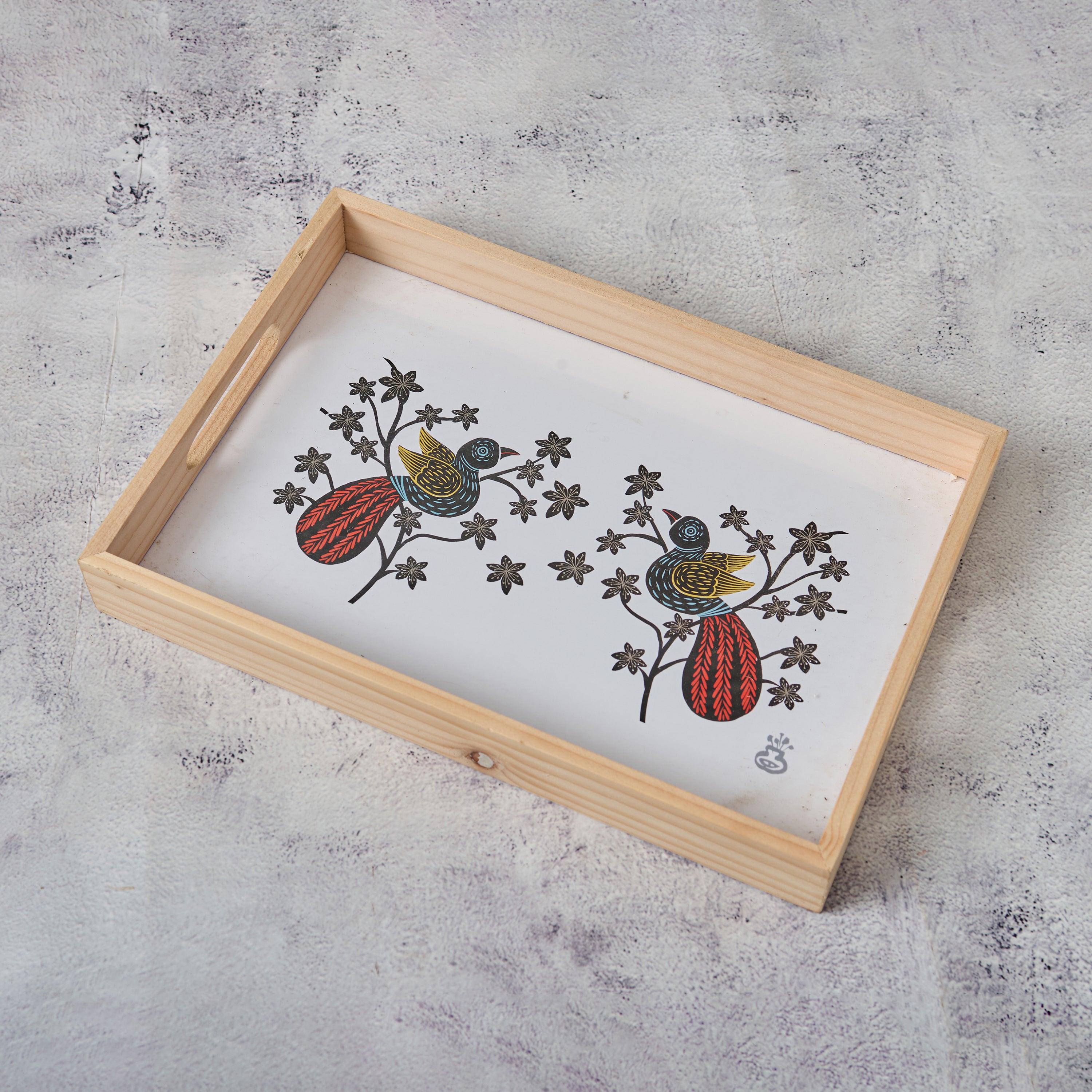 Wooden Printed Tray- Bird
