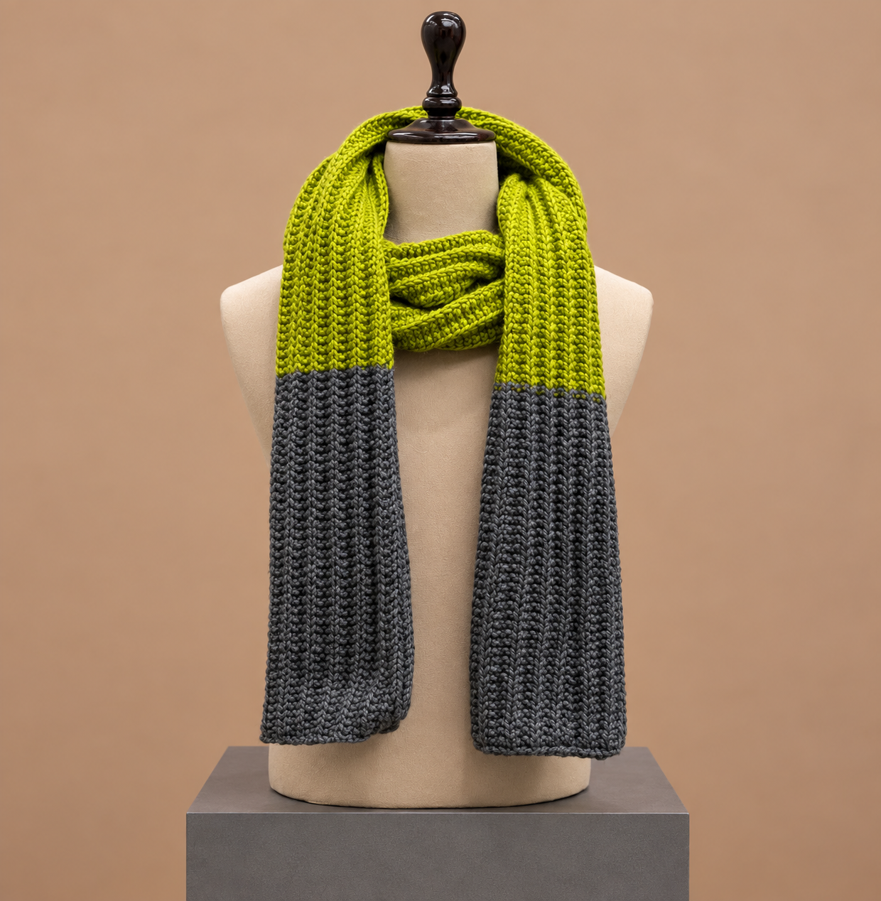 Pure Wool Green and Ash Scarf