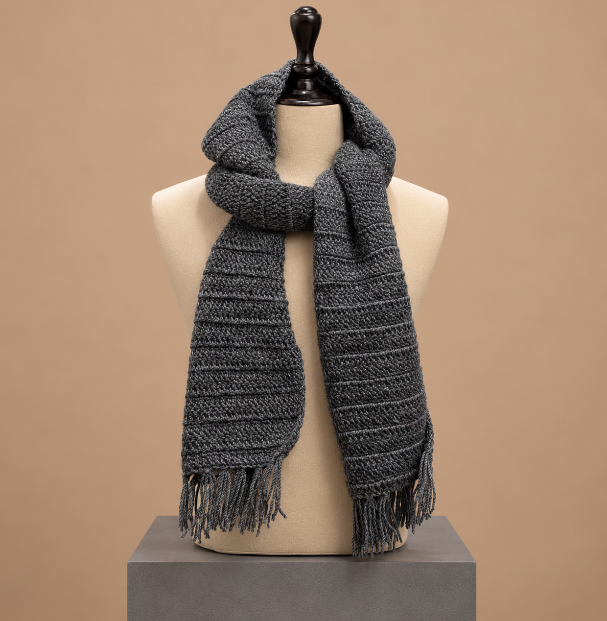 Woolen Grey Handwoven Scarf