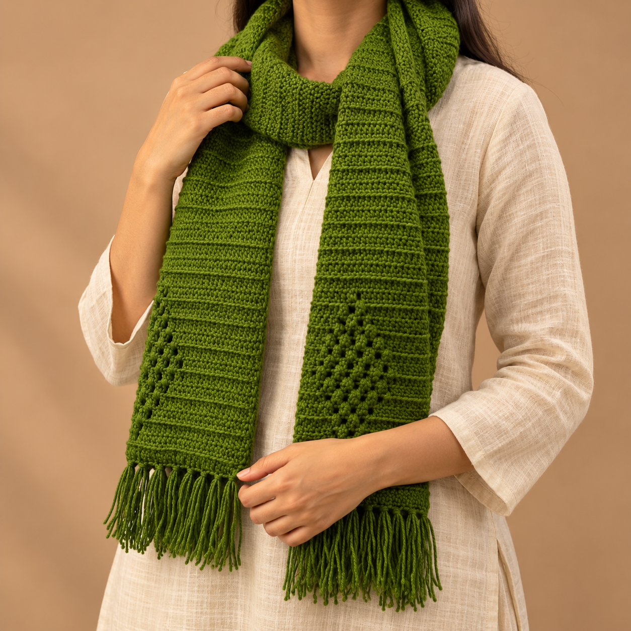 Pure Wool Green Scarf