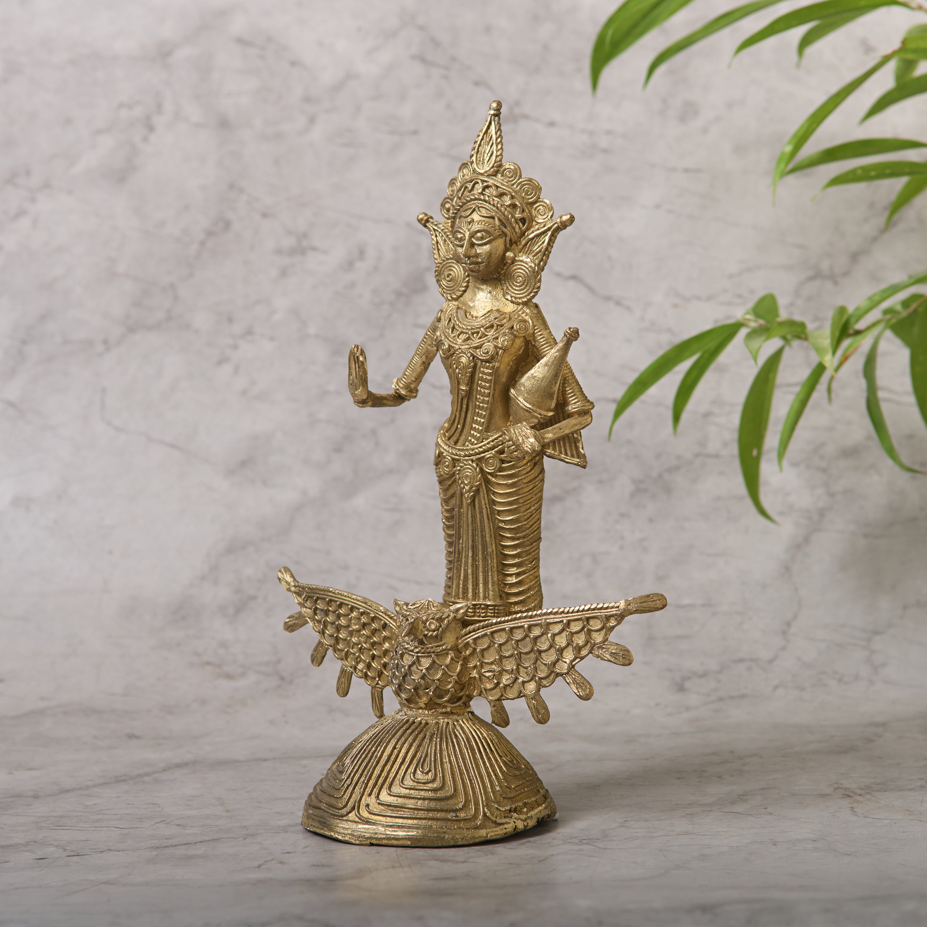 Dokra Goddess Lakshmi (9")