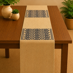Handwoven Madur Runner (Beige and Blue)