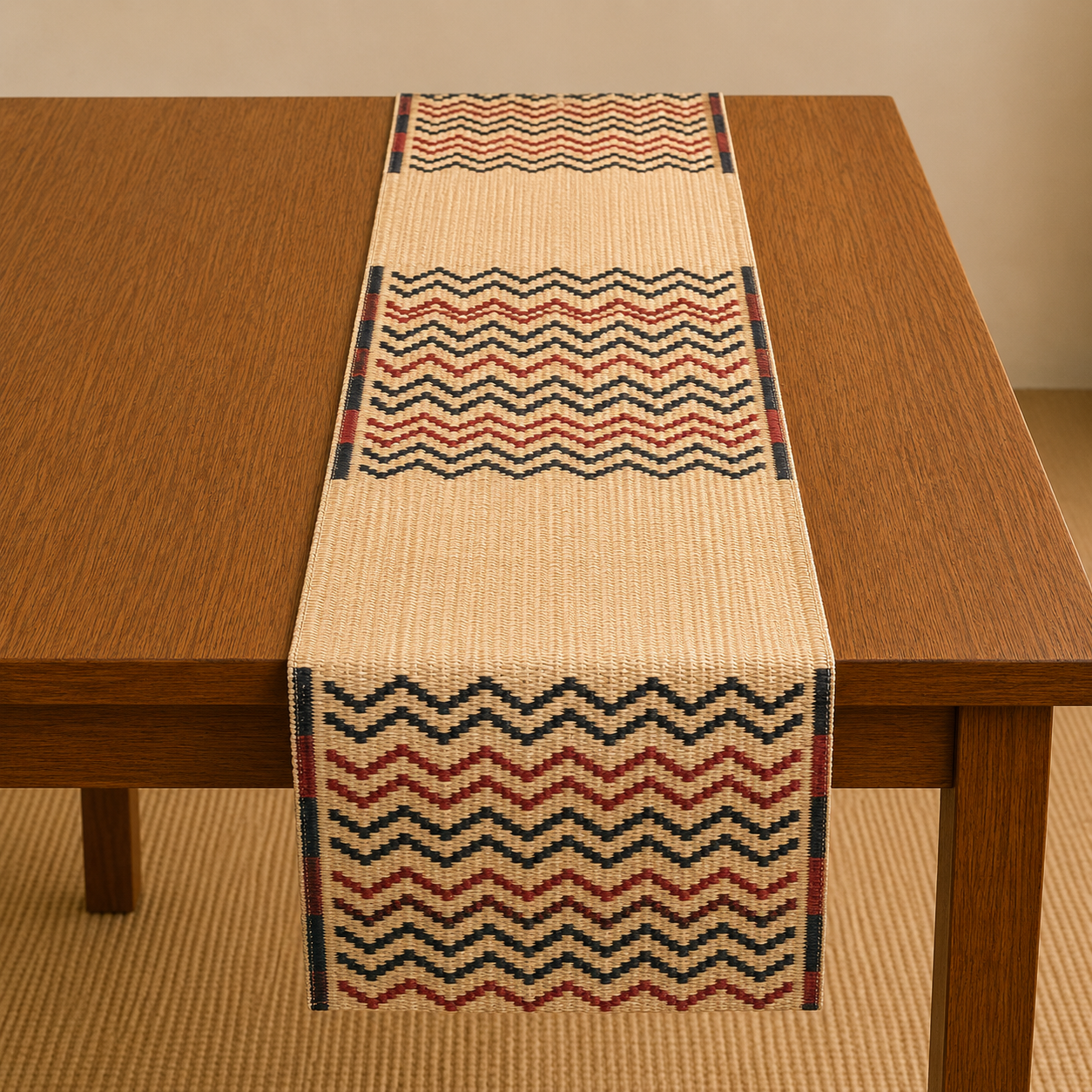 Handwoven Madur Table Runner (Beige)