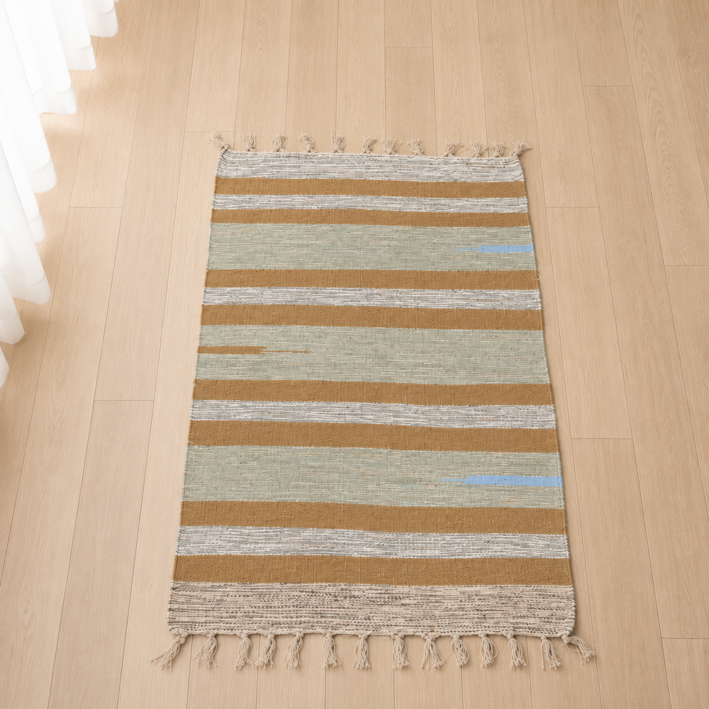 Cottondari Rug- Green & Brown