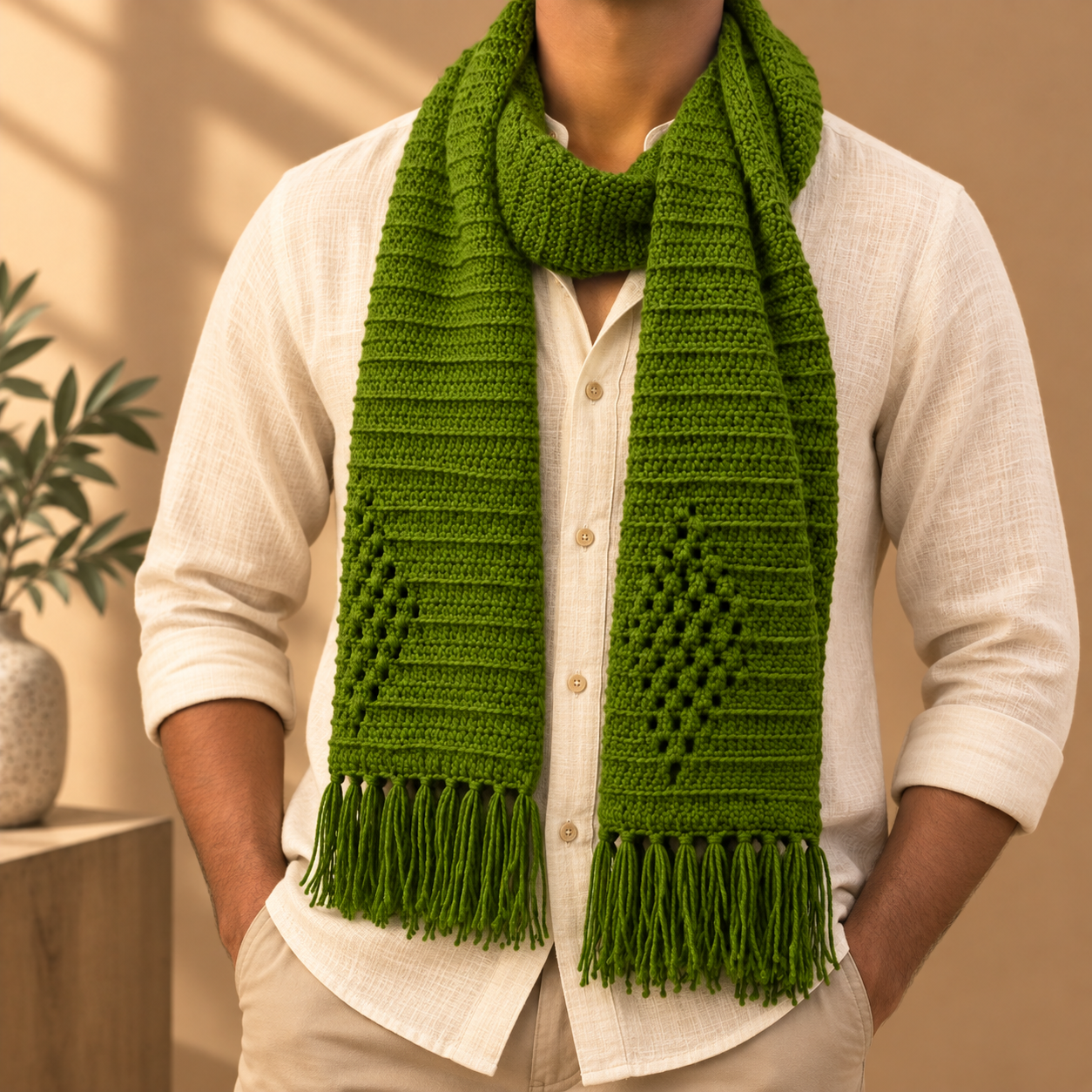 Pure Wool Green Scarf