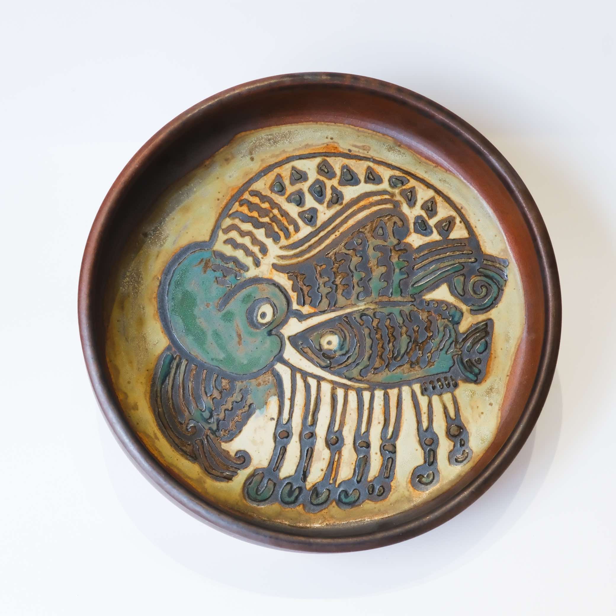 Ceramic Etched Fish Plate