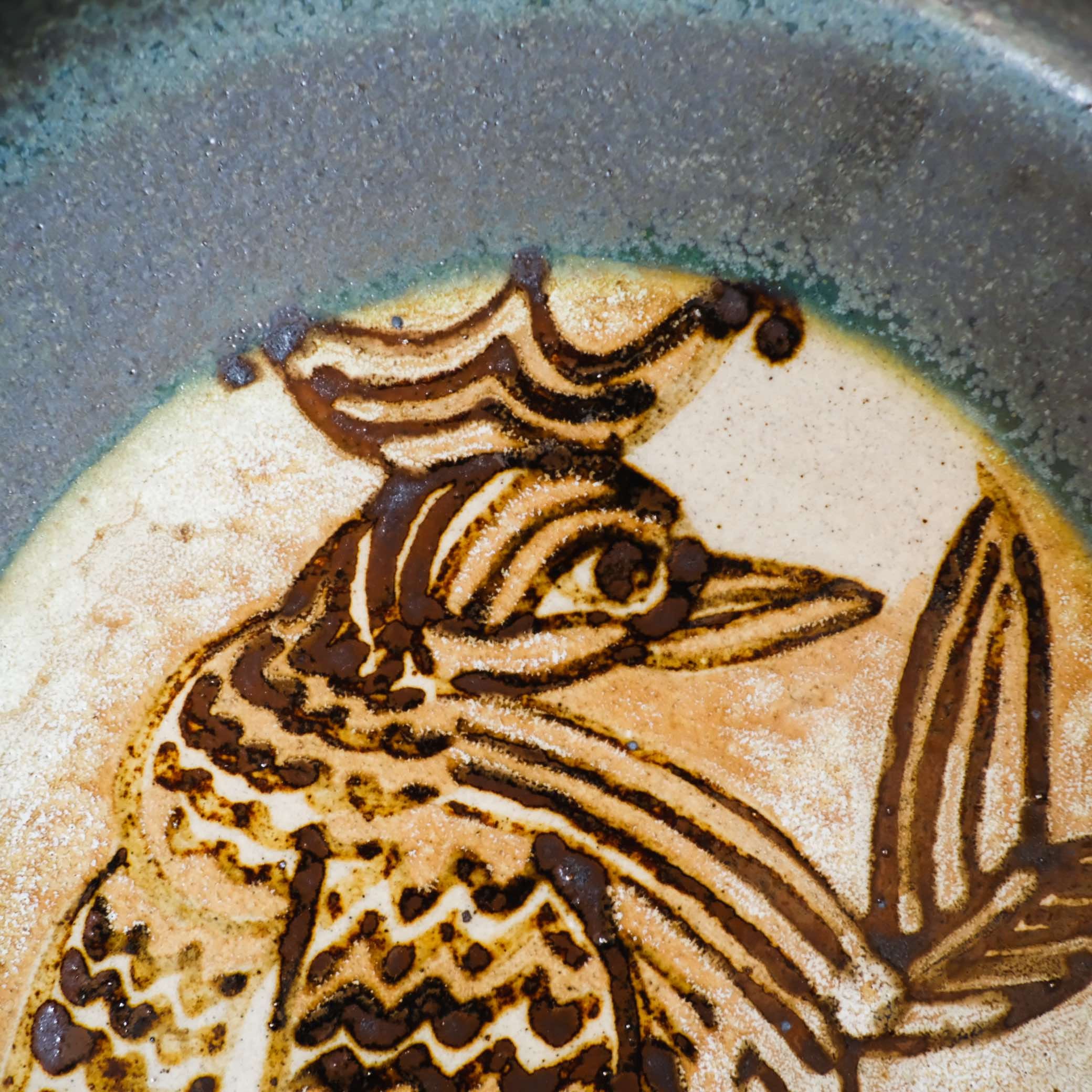 Ceramic Etched Bird Plate