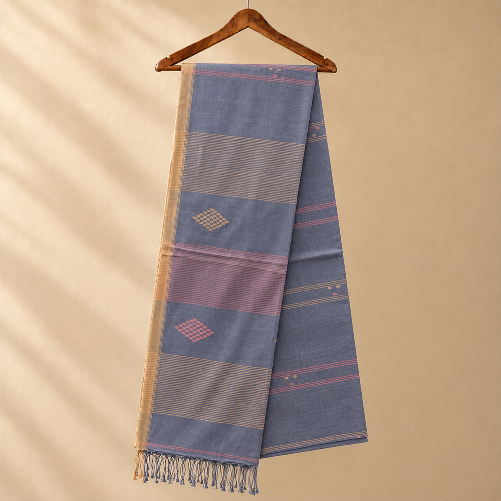 Cotton Jamdani Violet