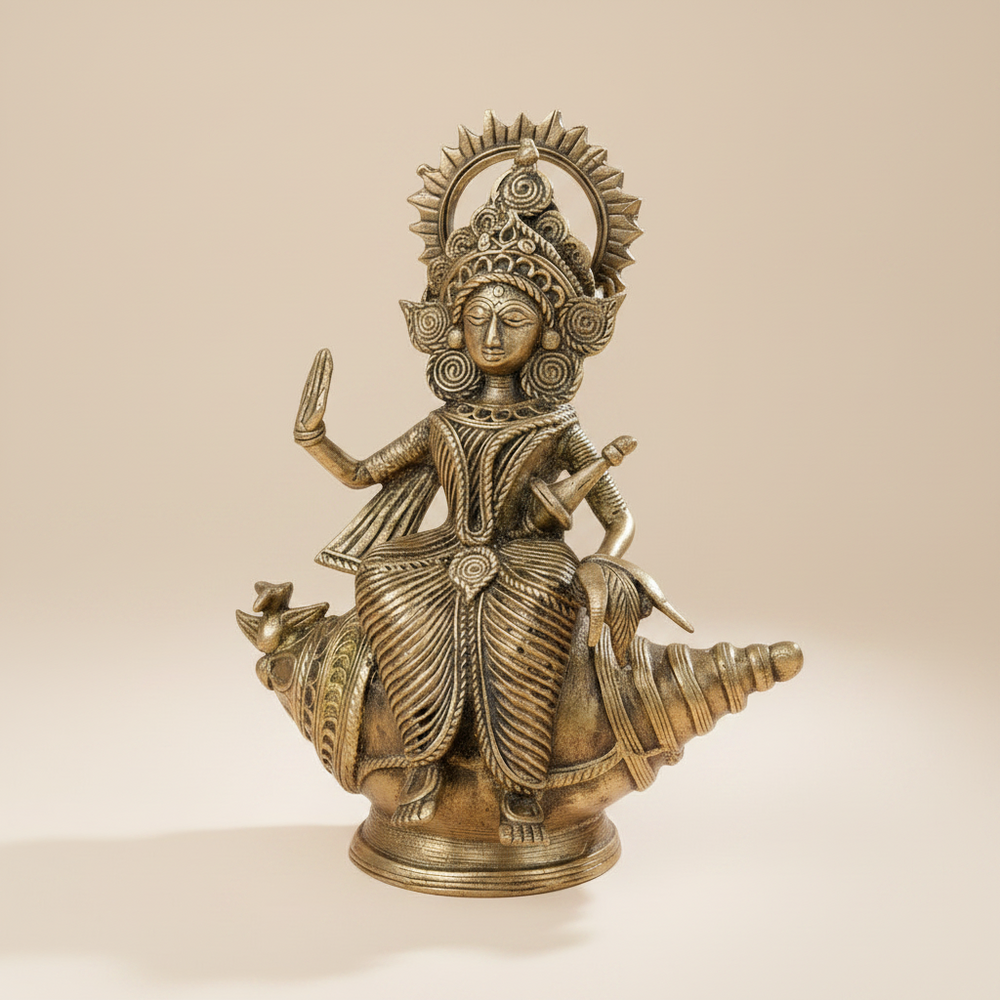 Dokra Sitting Lakshmi Goddess