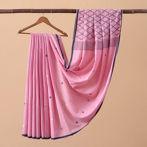 Cotton Jamdani Pink and Black
