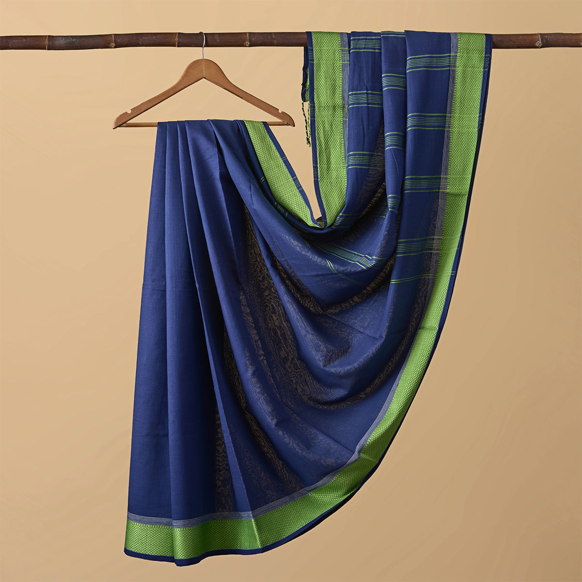 Santipuri Blue with Green Border