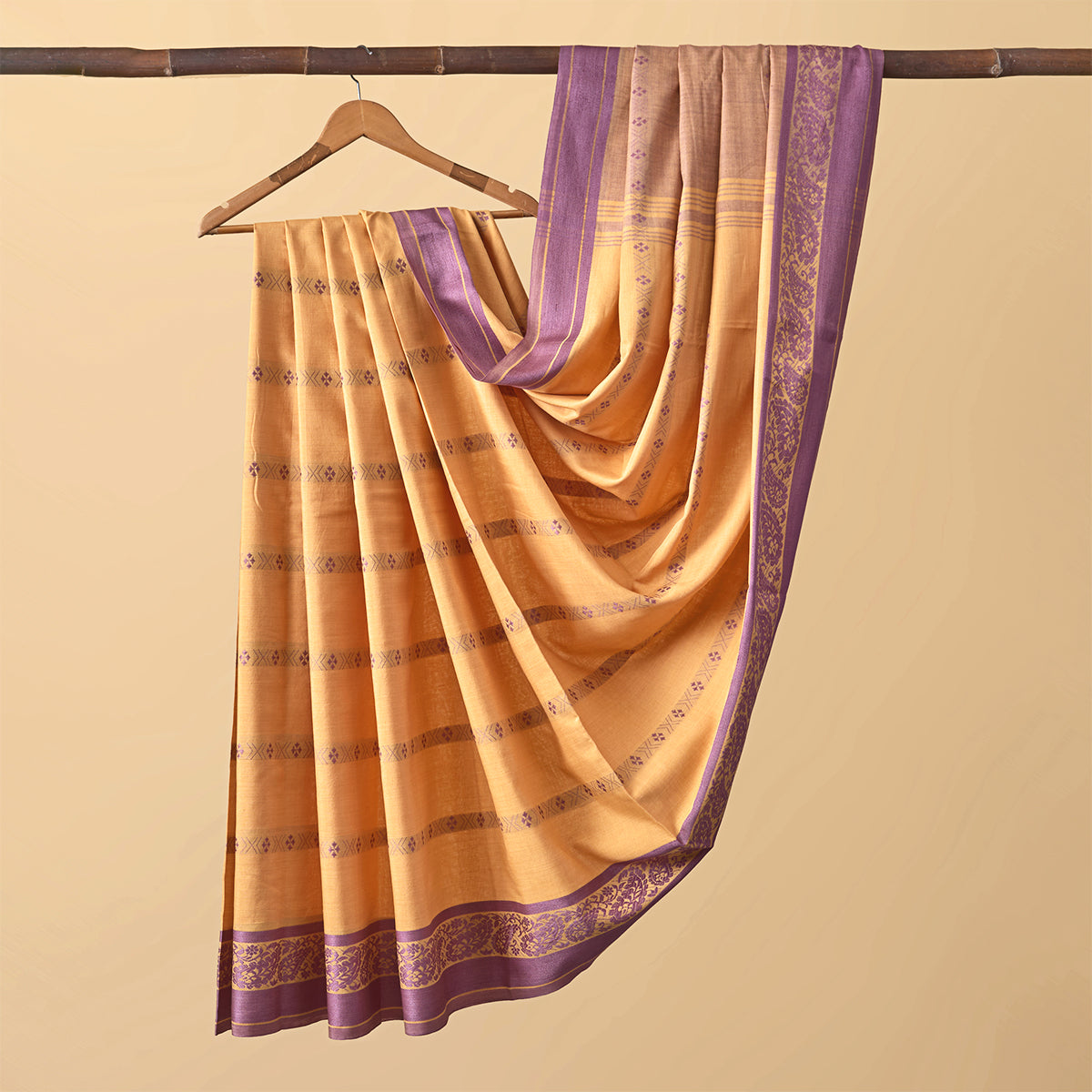 Santipuri Orange with Violet Border