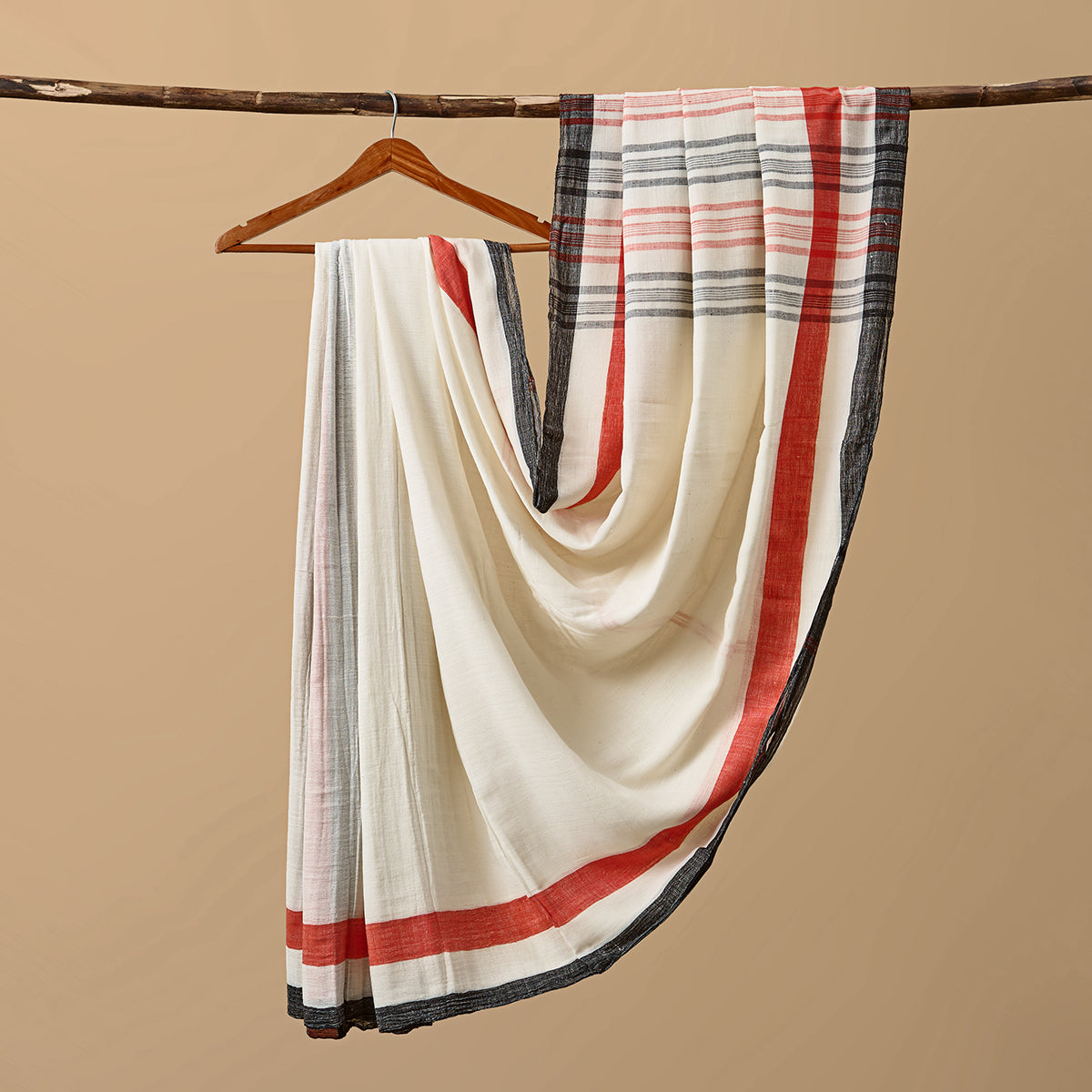 Plain Cotton Saree Striped