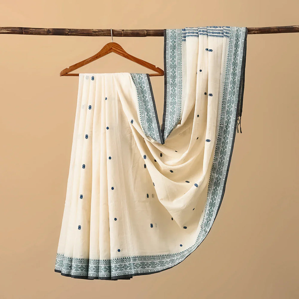 Pure Cotton Tangail Blue Border