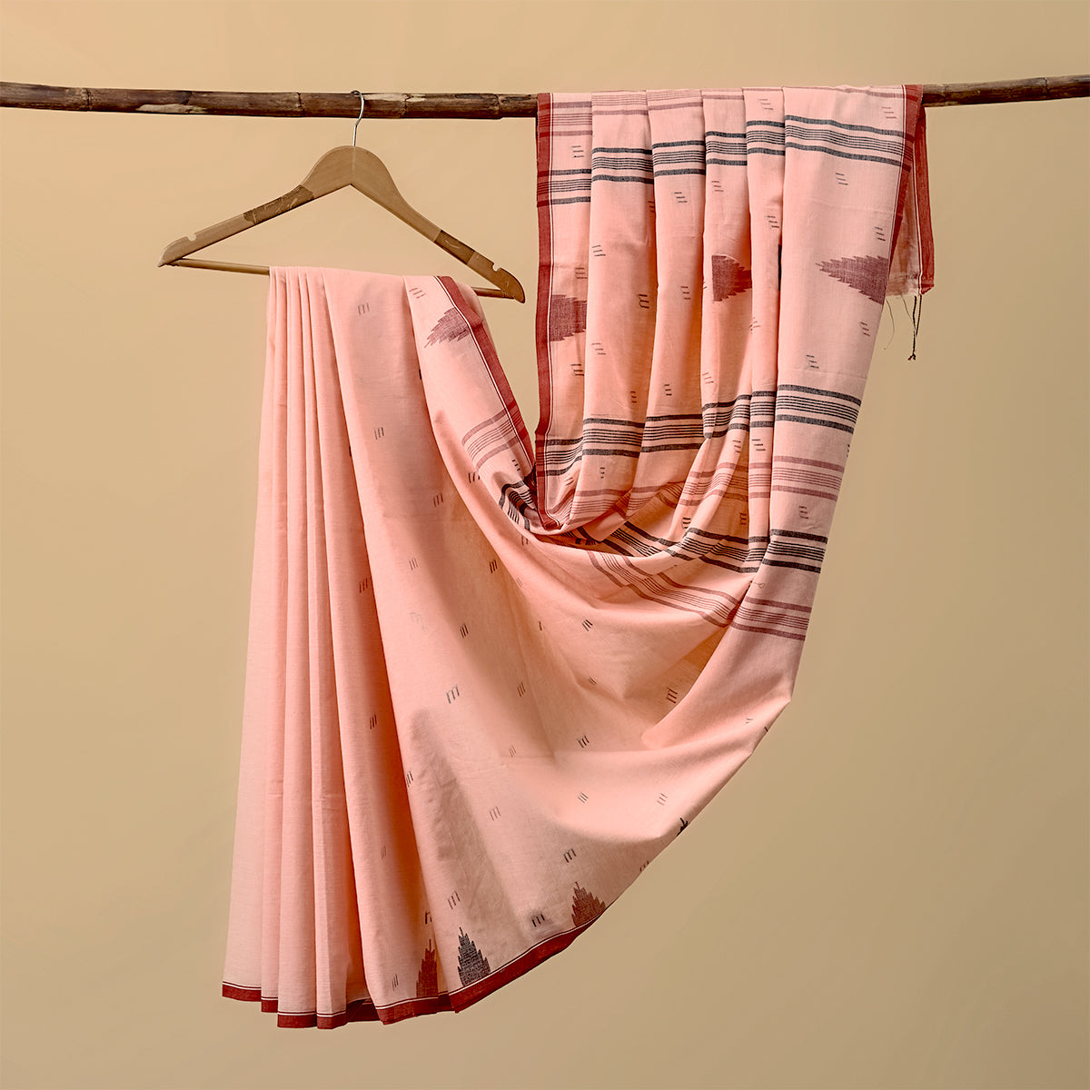 Cotton Jamdani Pink and Red