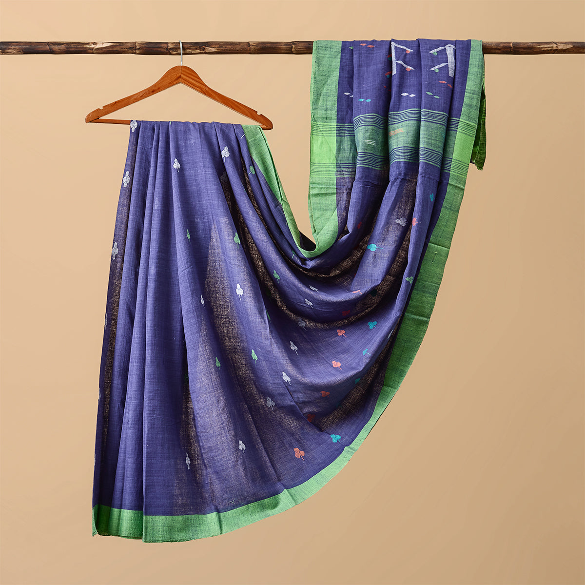 Cotton Jamdani Blue and Green