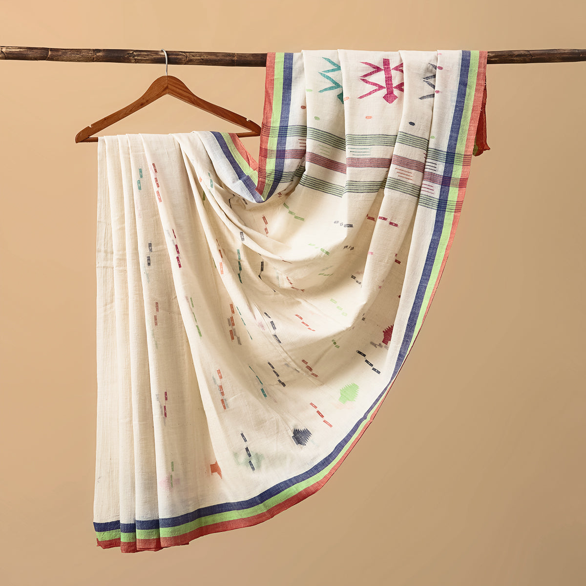 Cotton Jamdani Beige Pattern