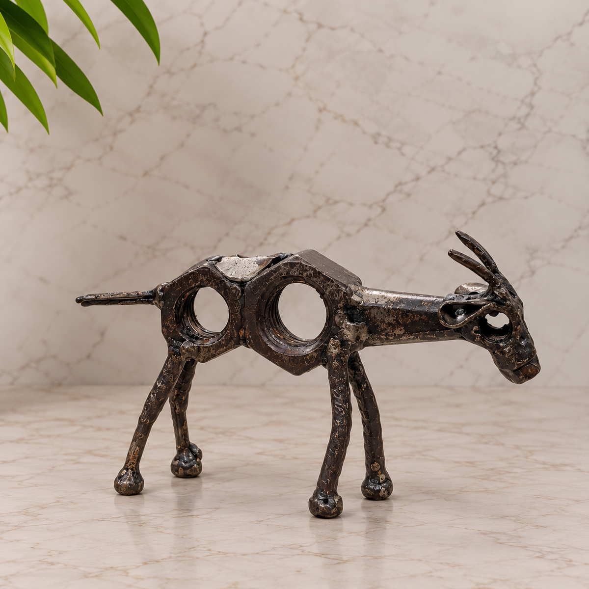 Scrap Metal Goat Figure