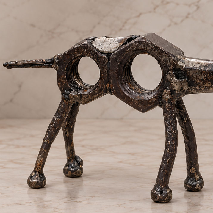 Scrap Metal Goat Figure