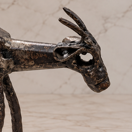 Scrap Metal Goat Figure