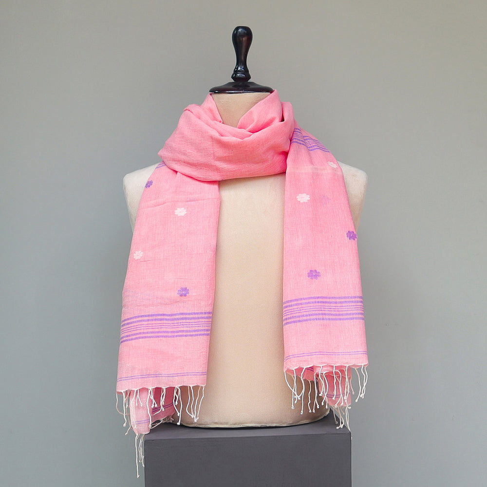 Pure Cotton Pink Pattern Stole
