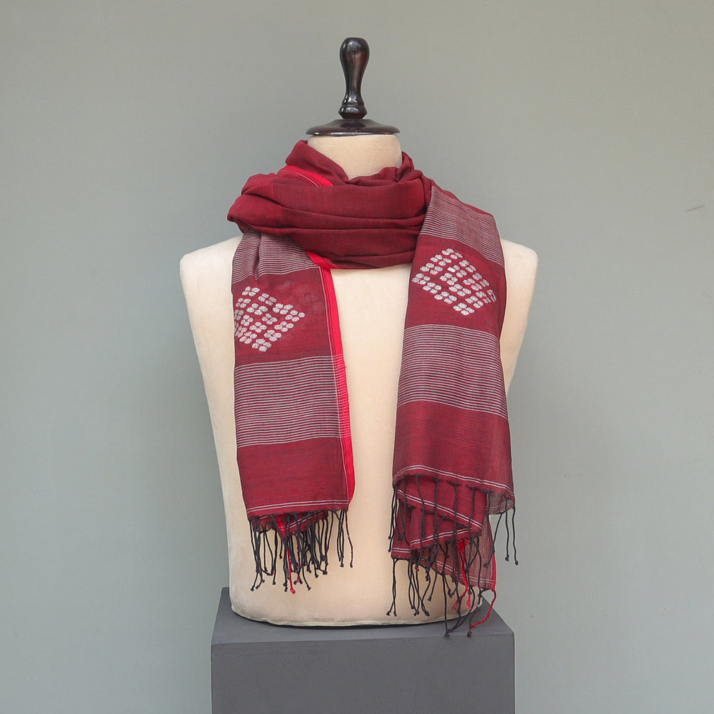 Pure Cotton Maroon Stole